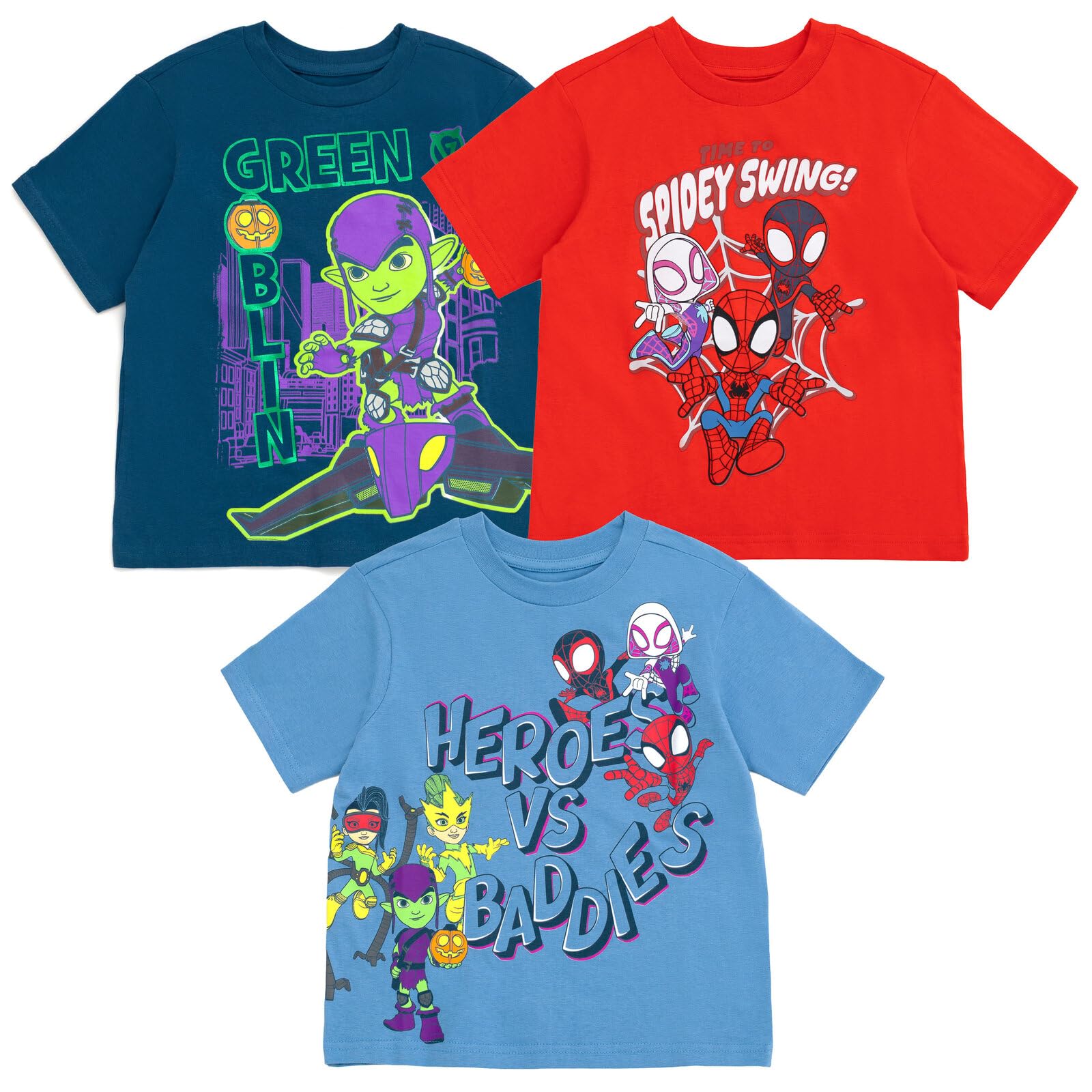 Marvel Avengers Spider-Man Iron Man Thor 3 Pack T-Shirts Toddler to Big Kid